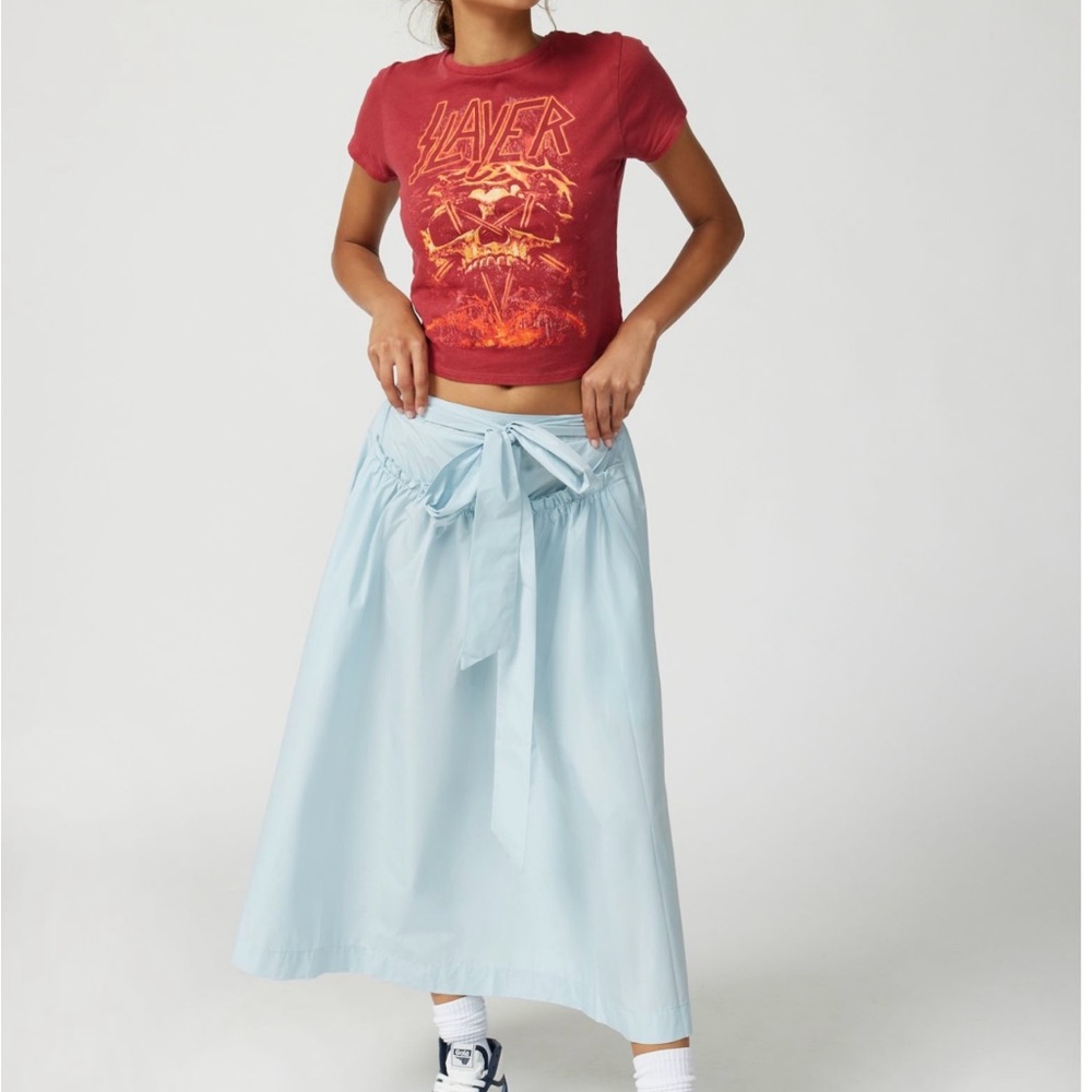 U.O.BEAUTIFUL TAFFETA MIDI SKIRT